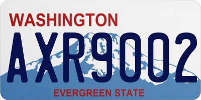 WA license plate AXR9002