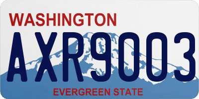 WA license plate AXR9003