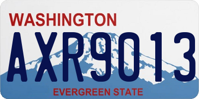 WA license plate AXR9013