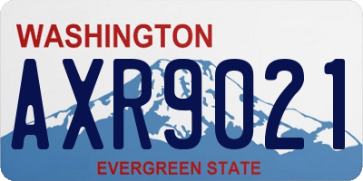 WA license plate AXR9021