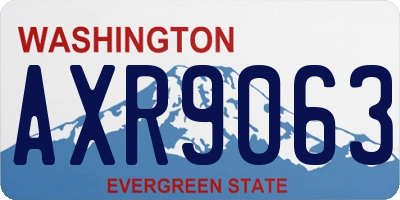 WA license plate AXR9063