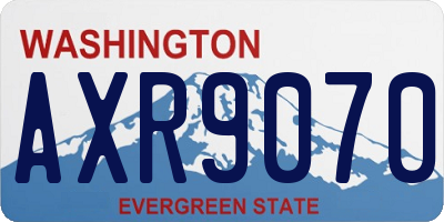 WA license plate AXR9070
