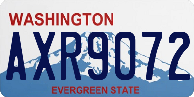 WA license plate AXR9072