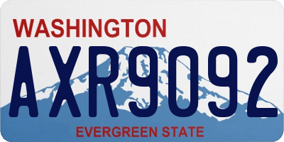 WA license plate AXR9092