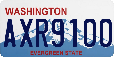 WA license plate AXR9100