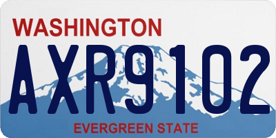 WA license plate AXR9102