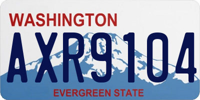 WA license plate AXR9104