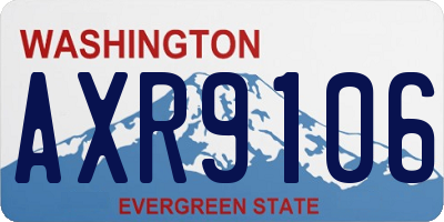 WA license plate AXR9106
