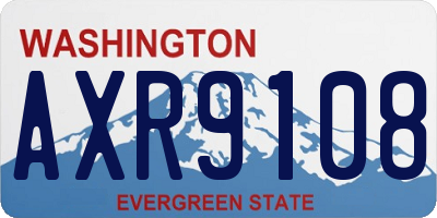 WA license plate AXR9108