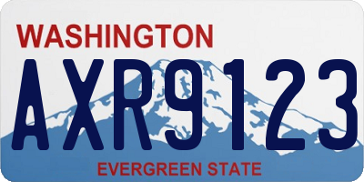 WA license plate AXR9123