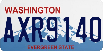 WA license plate AXR9140