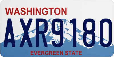 WA license plate AXR9180