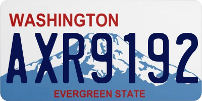 WA license plate AXR9192