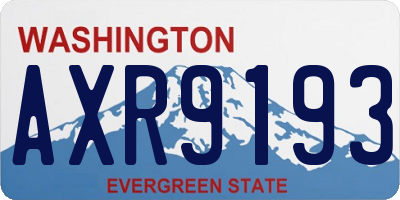 WA license plate AXR9193