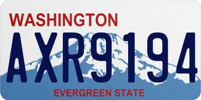 WA license plate AXR9194