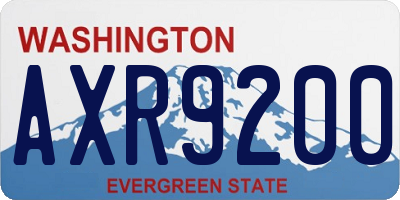 WA license plate AXR9200
