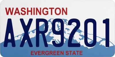 WA license plate AXR9201