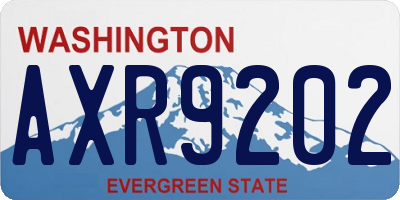 WA license plate AXR9202