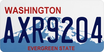 WA license plate AXR9204