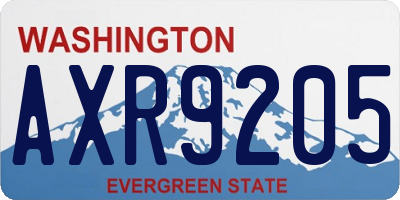 WA license plate AXR9205