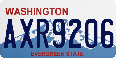 WA license plate AXR9206