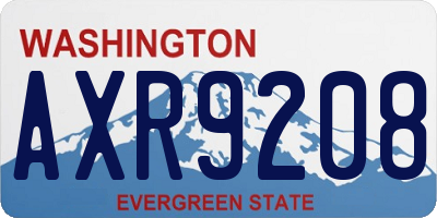 WA license plate AXR9208