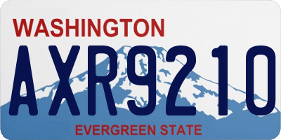 WA license plate AXR9210