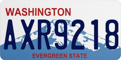 WA license plate AXR9218