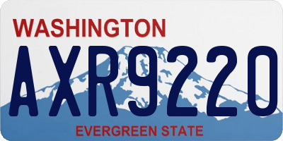 WA license plate AXR9220