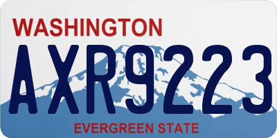WA license plate AXR9223