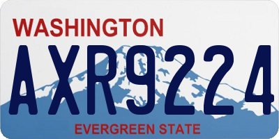 WA license plate AXR9224