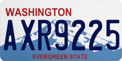 WA license plate AXR9225