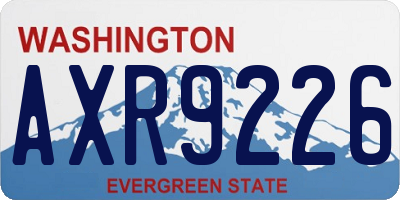 WA license plate AXR9226