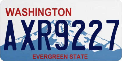 WA license plate AXR9227