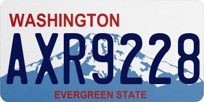 WA license plate AXR9228