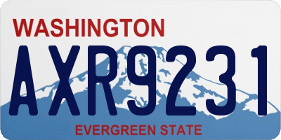 WA license plate AXR9231