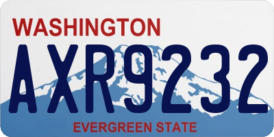 WA license plate AXR9232