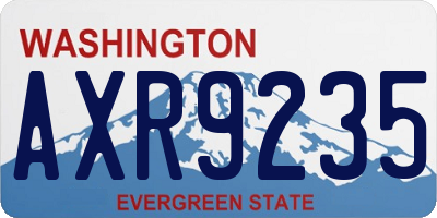WA license plate AXR9235