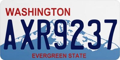 WA license plate AXR9237