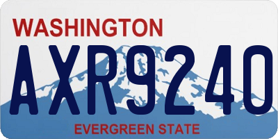 WA license plate AXR9240
