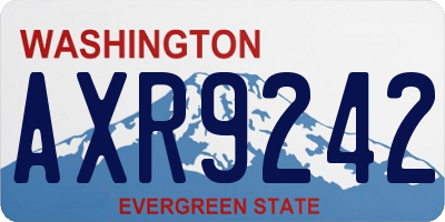 WA license plate AXR9242