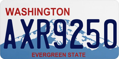 WA license plate AXR9250