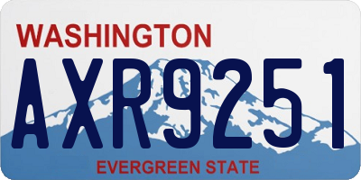 WA license plate AXR9251