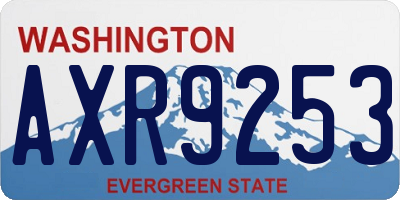 WA license plate AXR9253