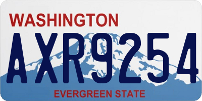 WA license plate AXR9254
