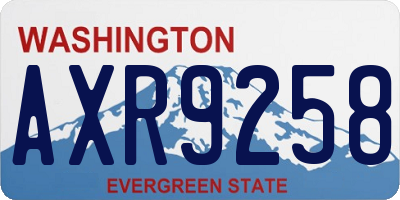 WA license plate AXR9258