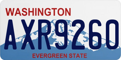 WA license plate AXR9260