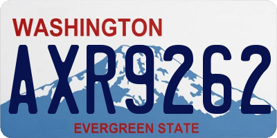 WA license plate AXR9262
