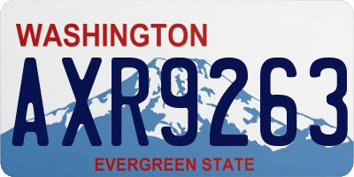 WA license plate AXR9263