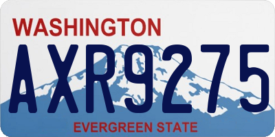 WA license plate AXR9275